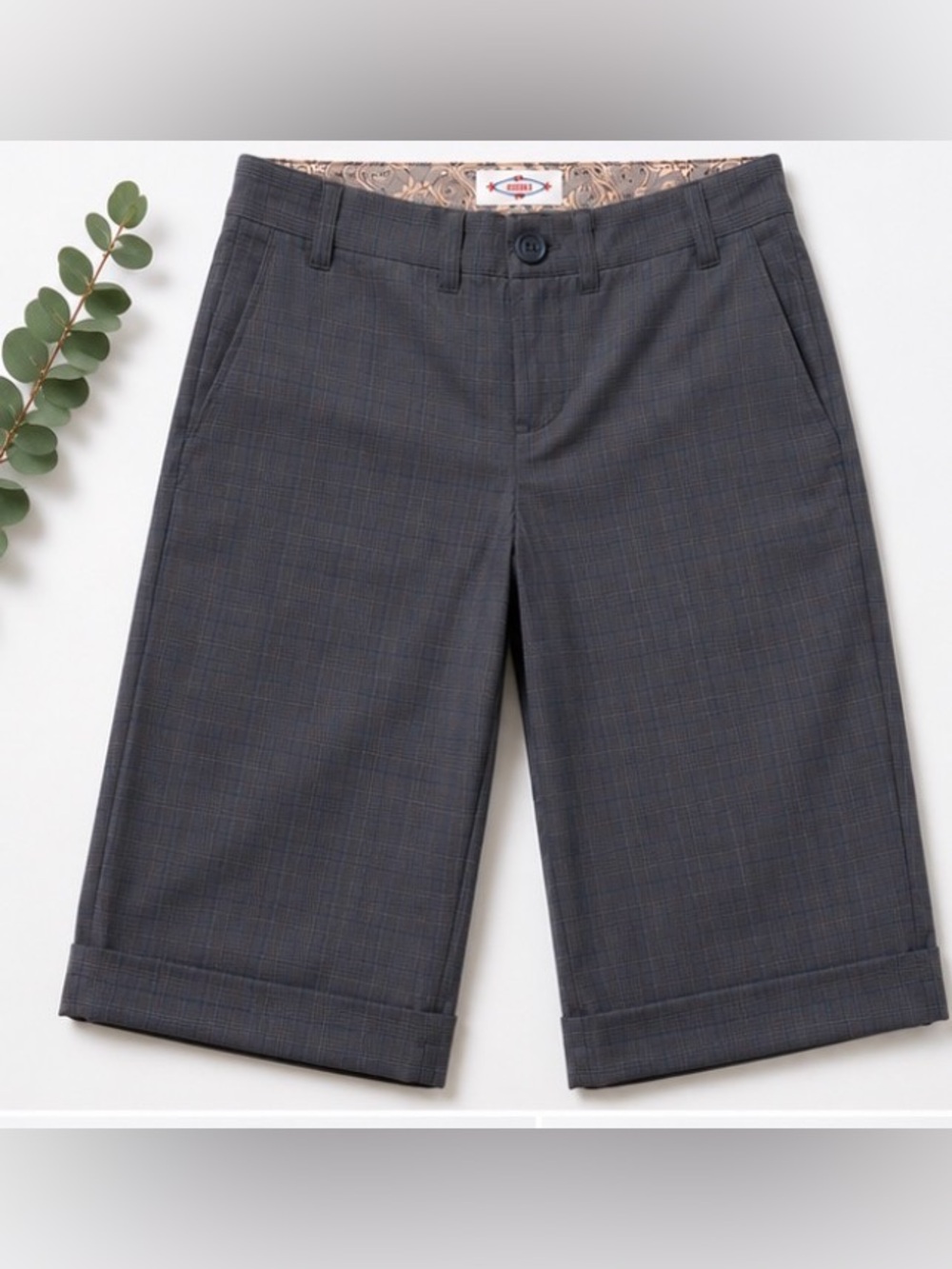 [Sitwell] Gray Cotton Cuffed Bermuda Shorts Size 0 Casual Summer Stretch